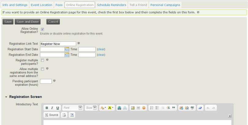online registration
